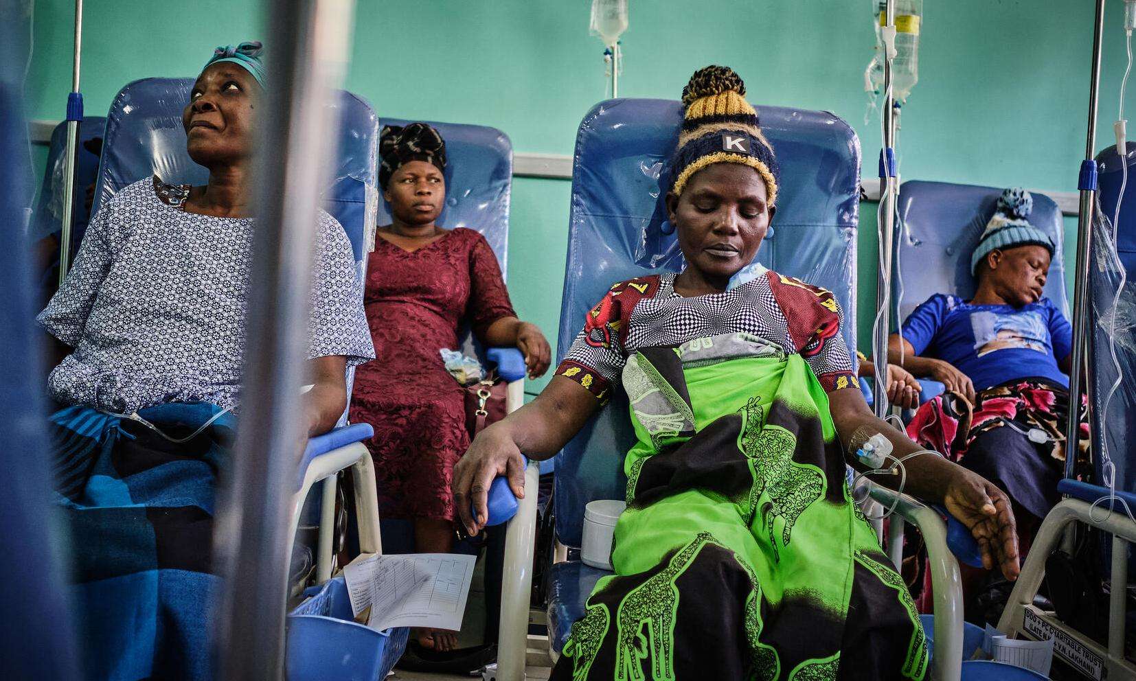 Malawian women during a chemotherapy session at Queen Elizabeth Central Hospital. 