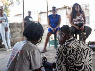 A peer support session for people who have had abortions in Beira, Mozambique.