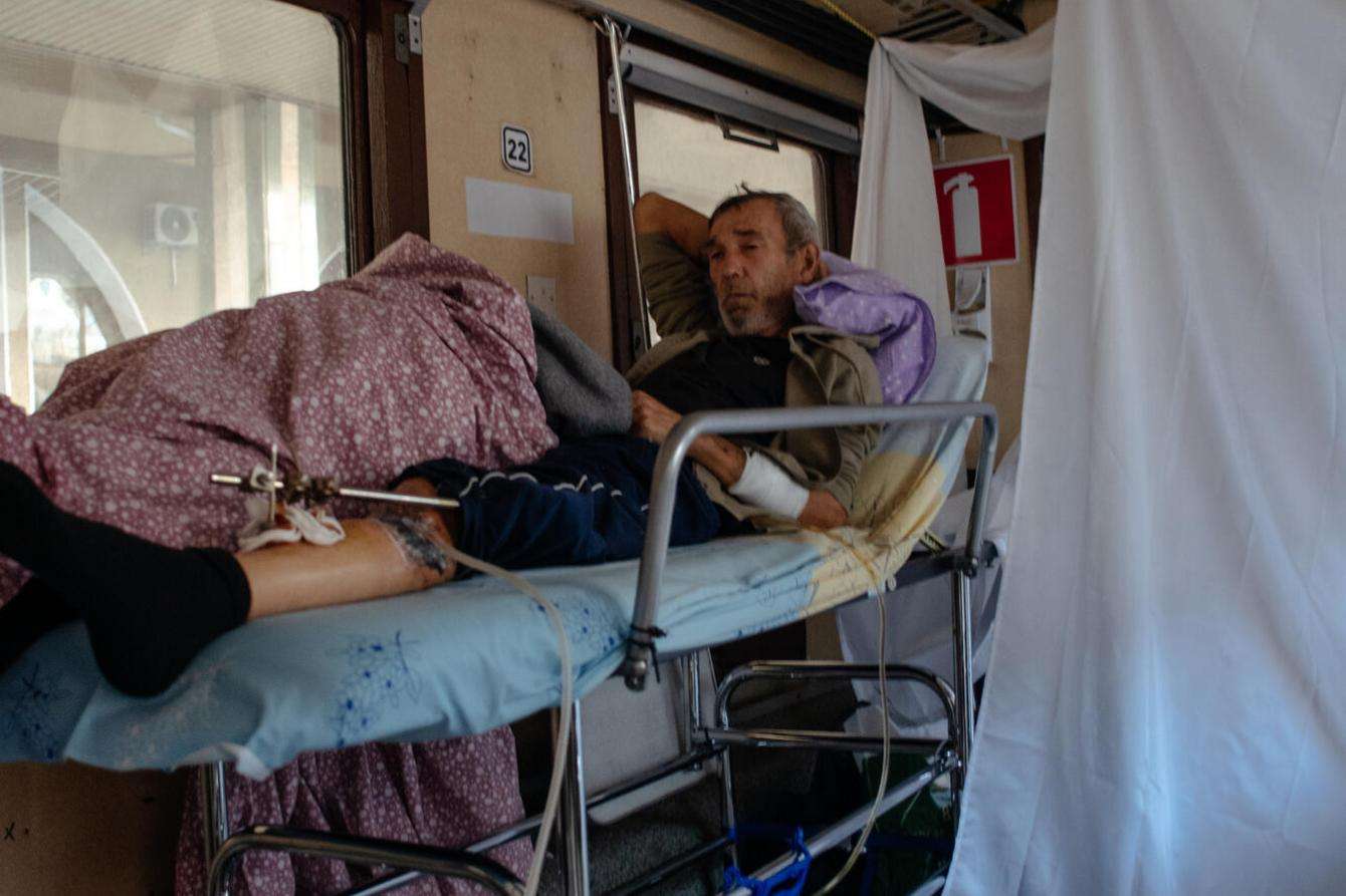 Oleksandr receives treatment on train