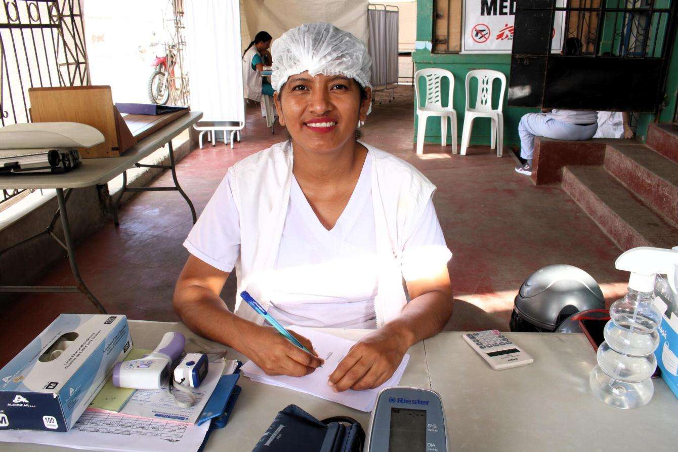 Marilina García Herrera, a nurse at the MSF clinic in Aguas Verdes, Peru.
