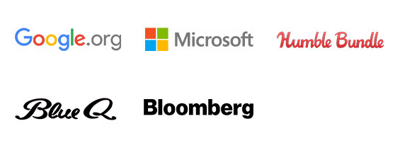 MSF-USA's current corporate partners are Google.org, Microsoft, Humble Bundle, Blue Q, and Bloomberg