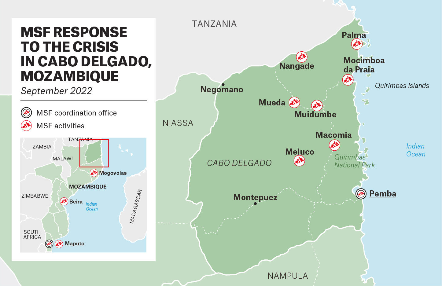 MAP - MSF activities in Cabo Delgado, September 2022 – EN