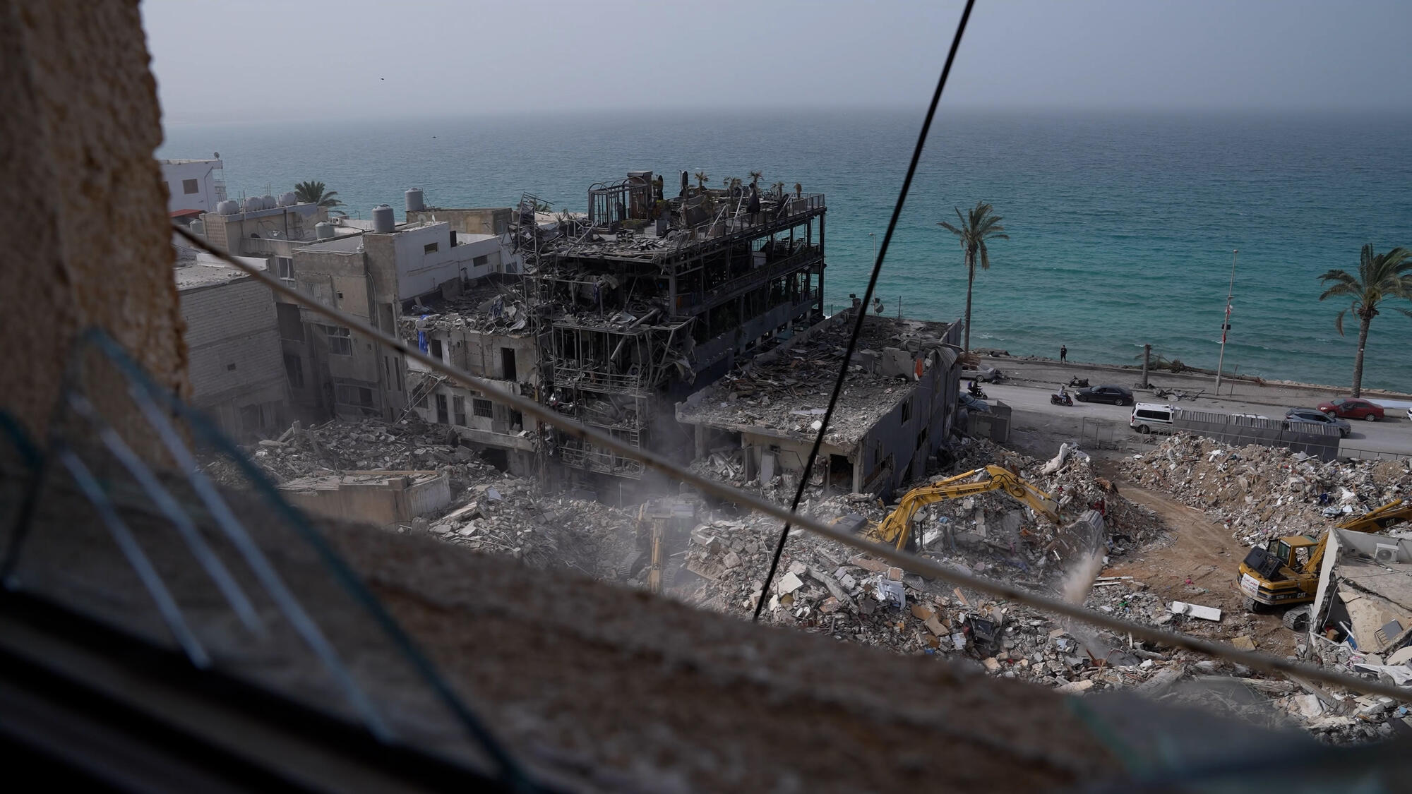 A view of the destruction caused by Israeli forces' intense bombings in the southern city of Sour, Lebanon.