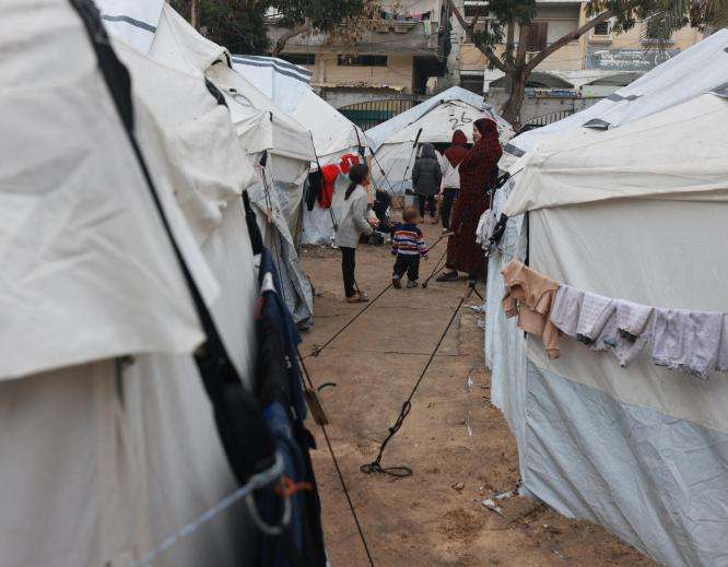 A camp for displaced Palestinians near Rafah Indonesian Field Hospital in Gaza.