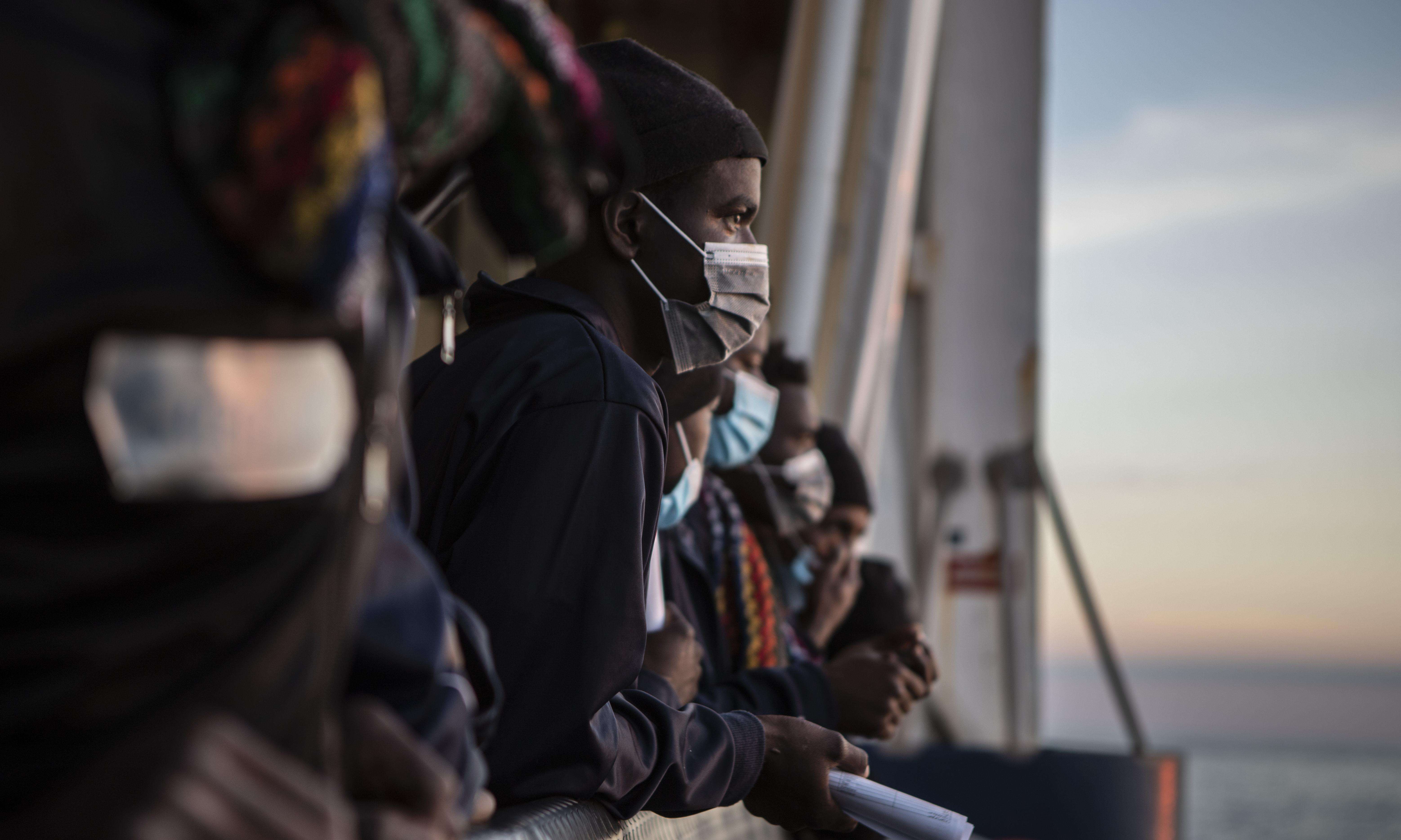 Migrants aboard search and rescue ship in Mediterranean