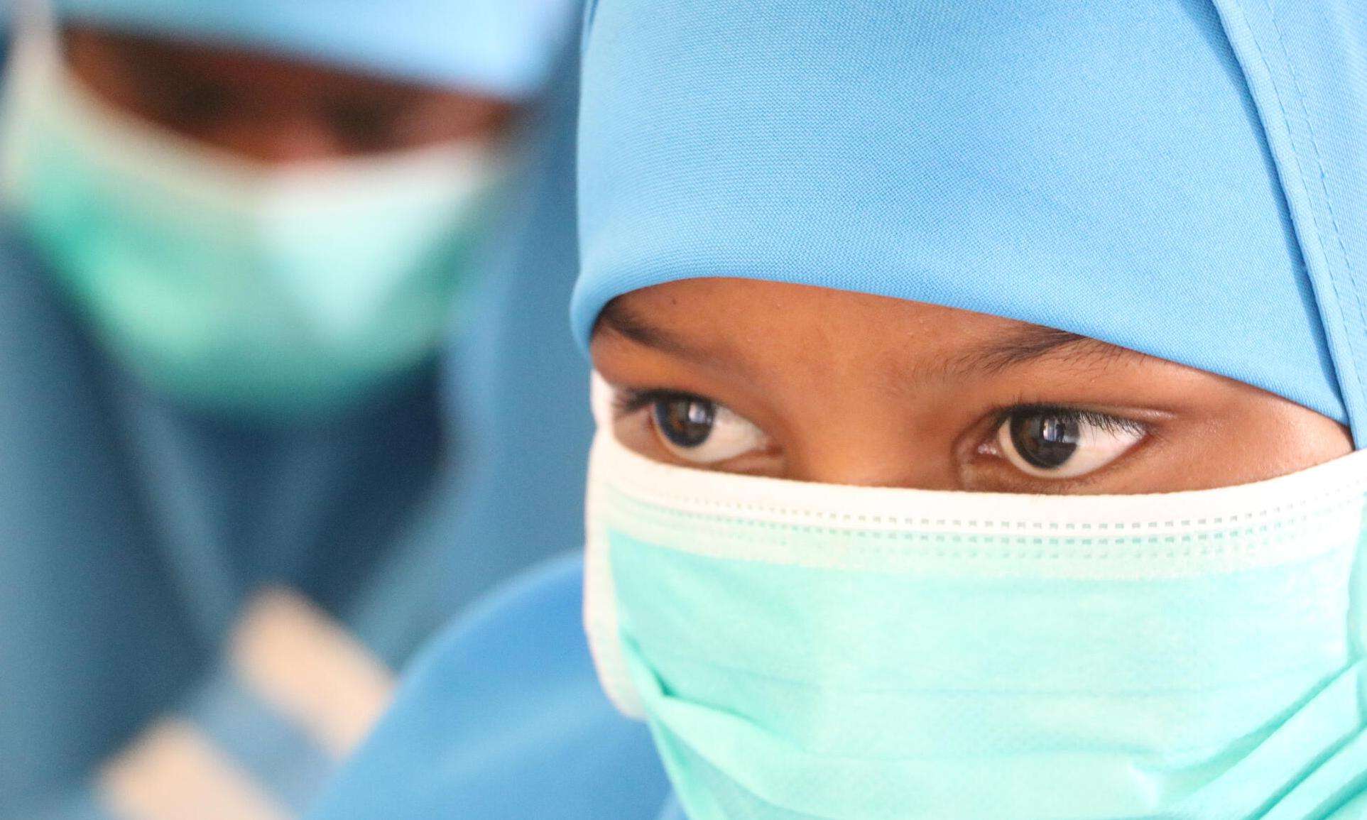 A school girl waits for eye screening in Hudur, Bakool region.