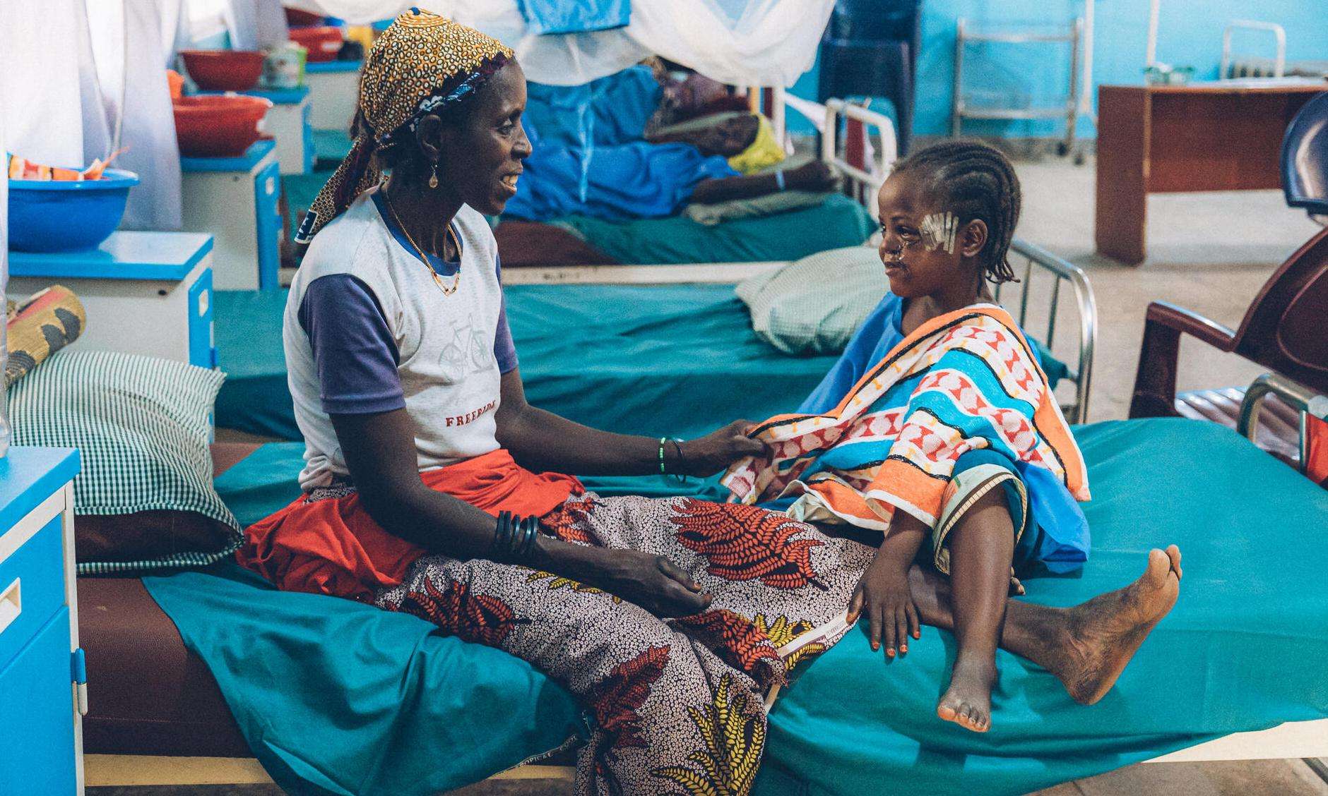 A mother and child noma patient treated by MSF in Nigeria