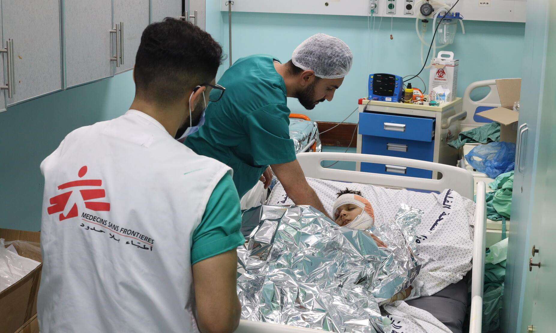 MSF teams treat patients at Al Shifa hospital in Gaza during Israeli bombardment in October 2023