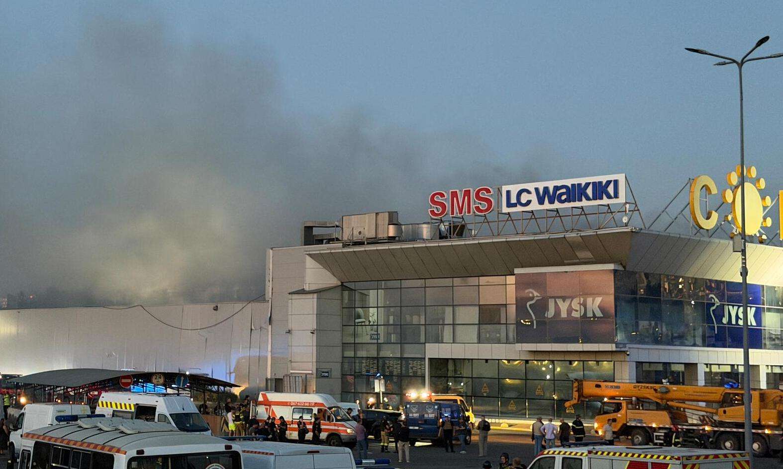 A shopping center in Kryvyi Rih, Ukraine, after a Russian drone strike.
