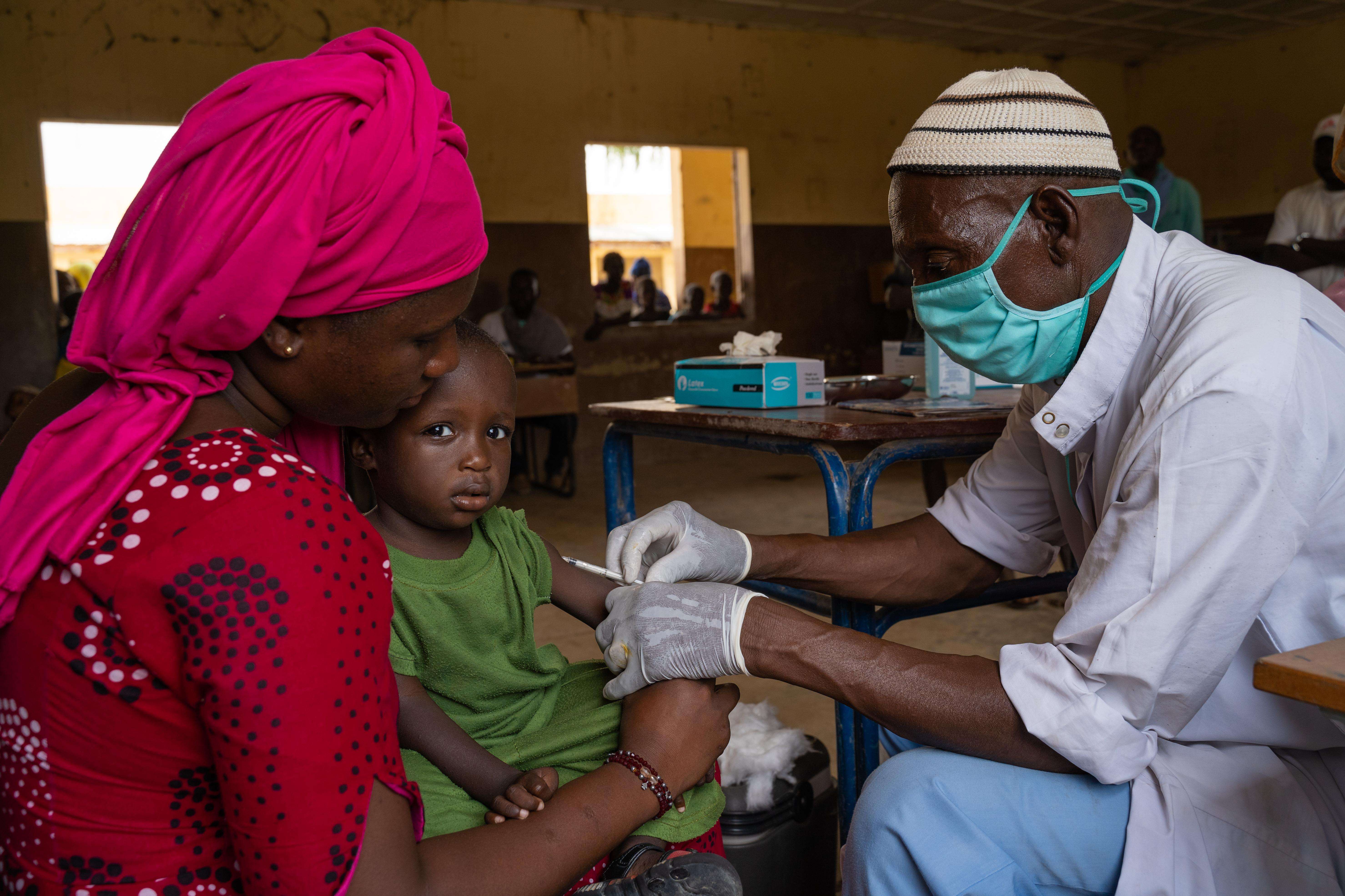 A measles vaccination campaign in Timbuktu, Mali in 2020