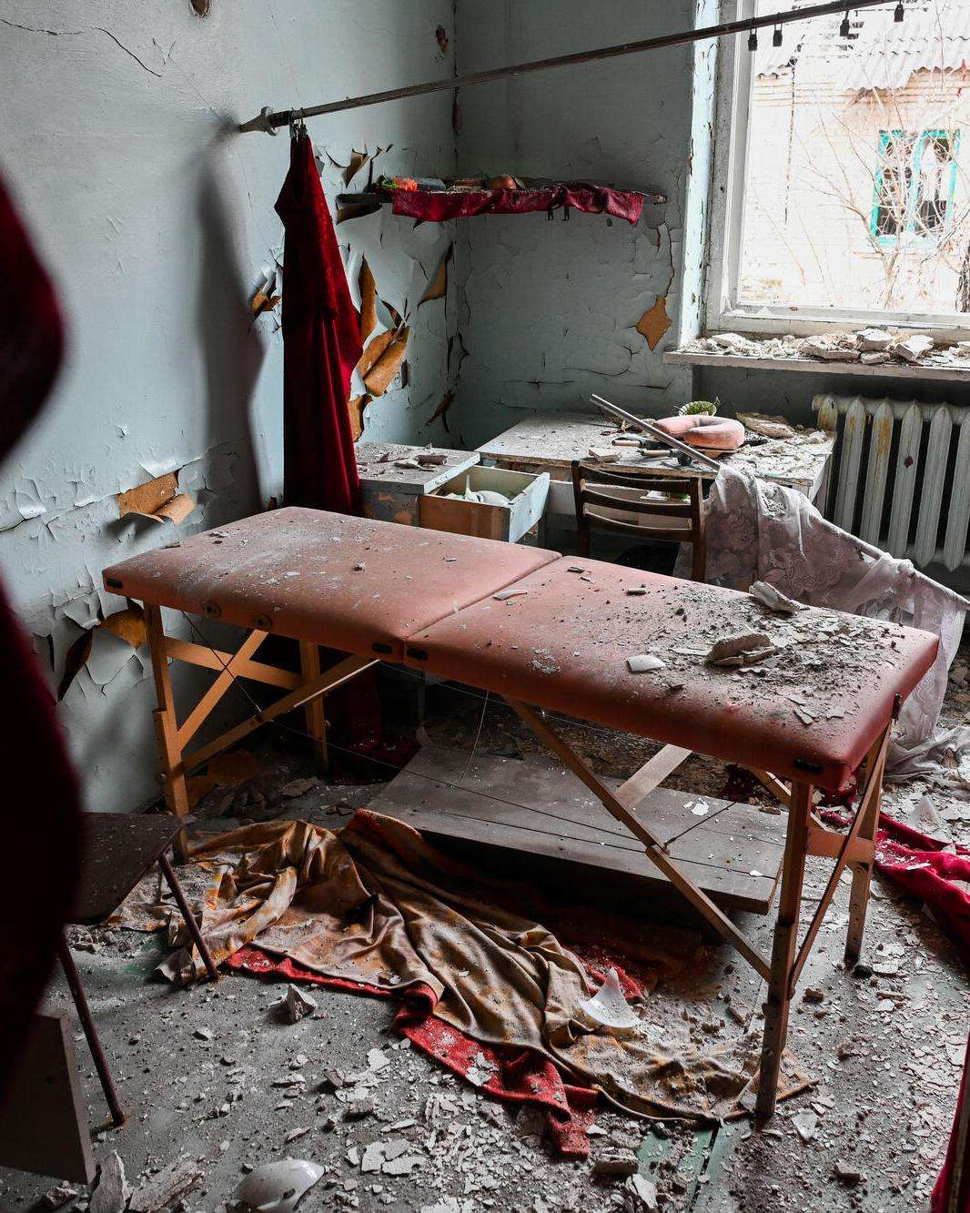 Destroyed hospital in Lyman, Donetsk Oblast, Ukraine. 