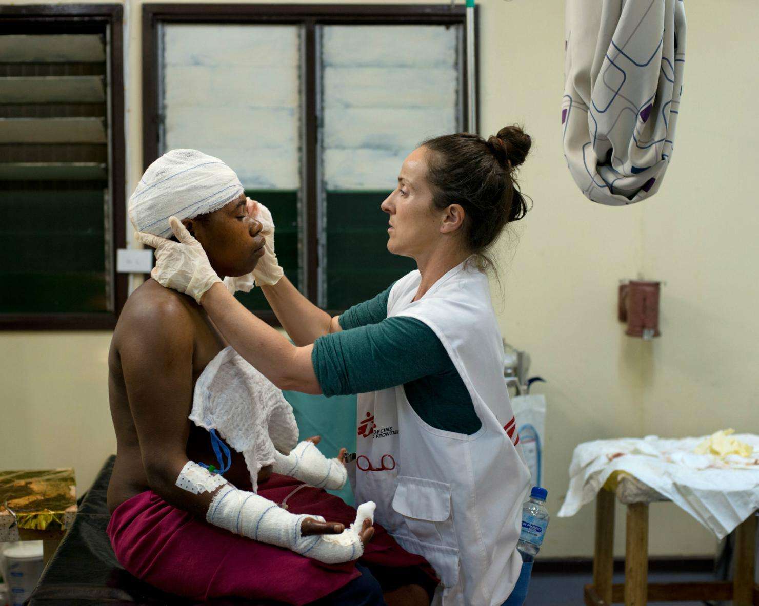 A woman receives medical care at Tari Hospital, Hela Province, in the Highlands region of Papua New Guinea. 