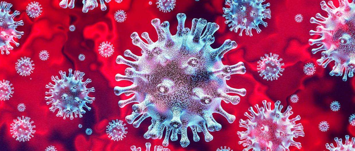Coronavirus disease cells as a 3D render