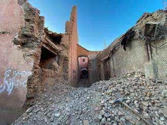 A view of damage in the historic city of Marrakech, following a powerful earthquake in Morocco