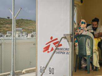 MSF mobile clinic in the Closed Control Access Centre in Zervou, Samos.