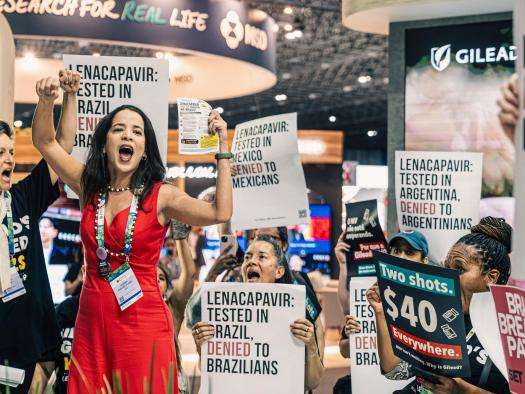 MSF joins activists to march at the International AIDS Conference in Rio de Janeiro to demand that Gilead make lenacapavir, a groundbreaking HIV prevention tool, accessible to everyone.