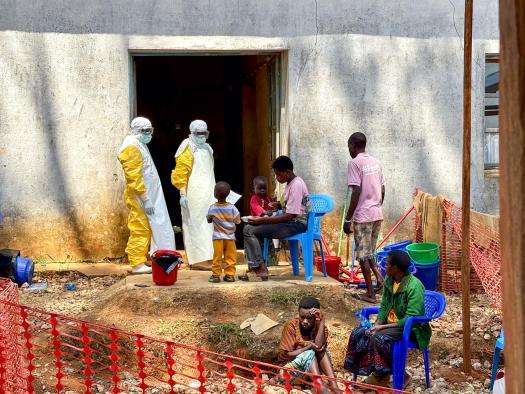 Patients arrive to be treated for Ebola in DR Congo. 