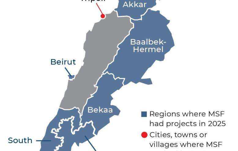Lebanon IAR 2025 map