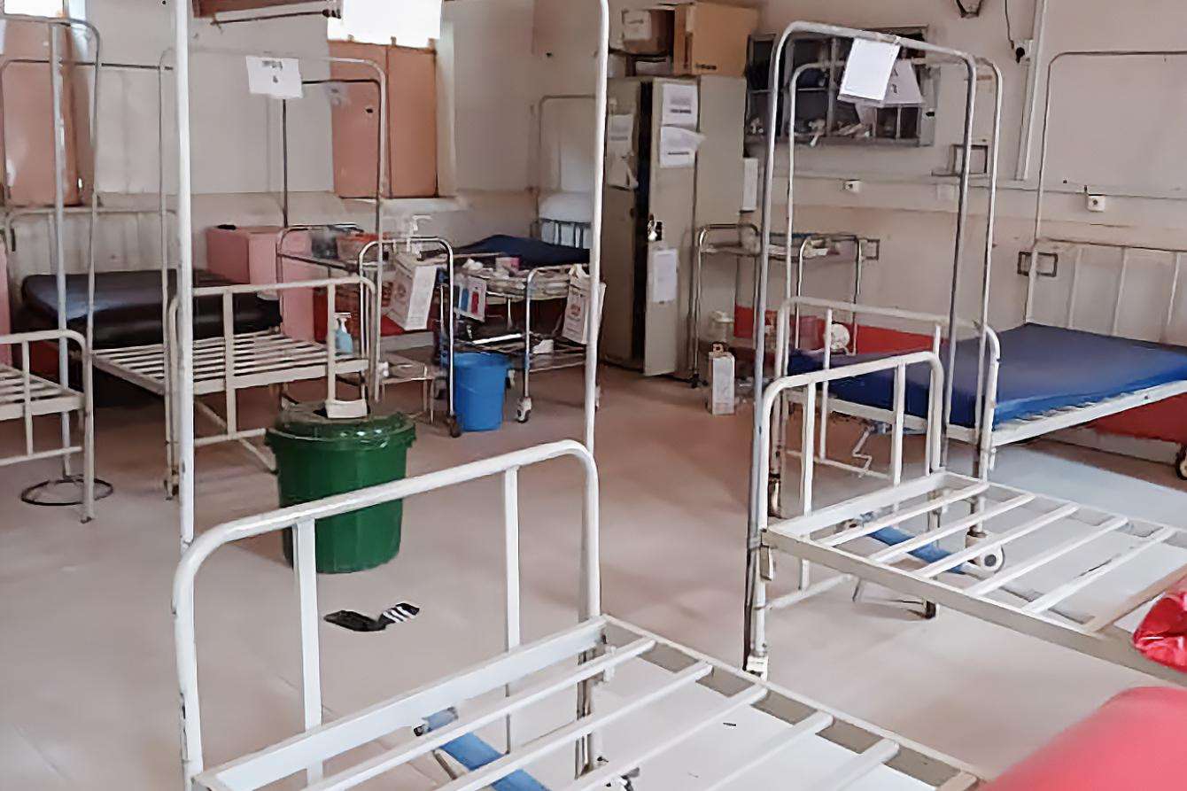 Empty beds at El Geneina Teaching Hospital in Sudan