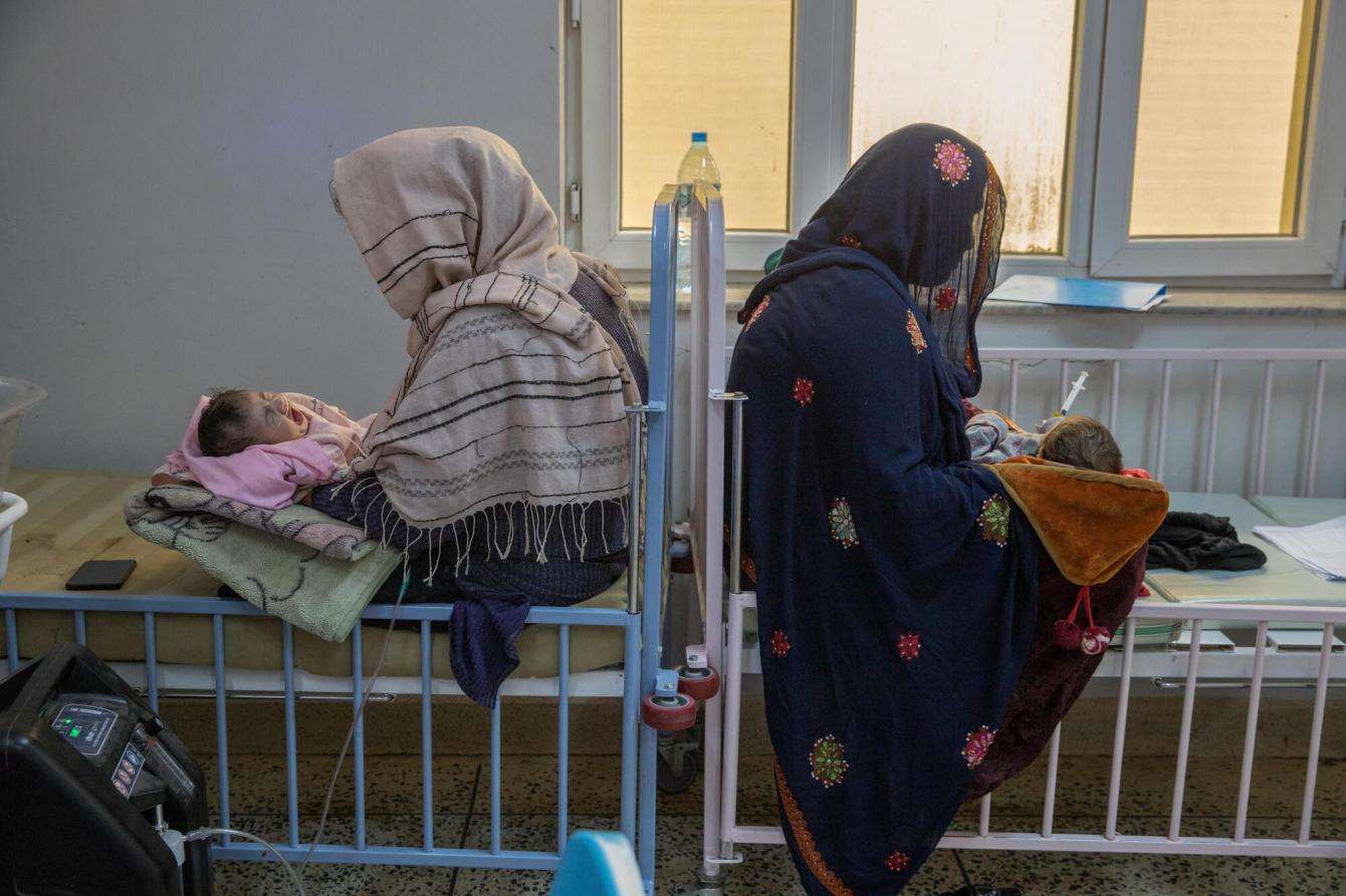 Mothers wait in the neo-natal ward at Mazar-i-Sharif Regional Hospital in Balkh Province, Afghanistan.