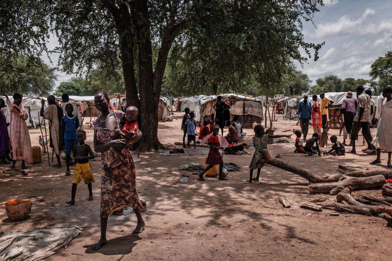Returnees in a camp in Twic, South Sudan.