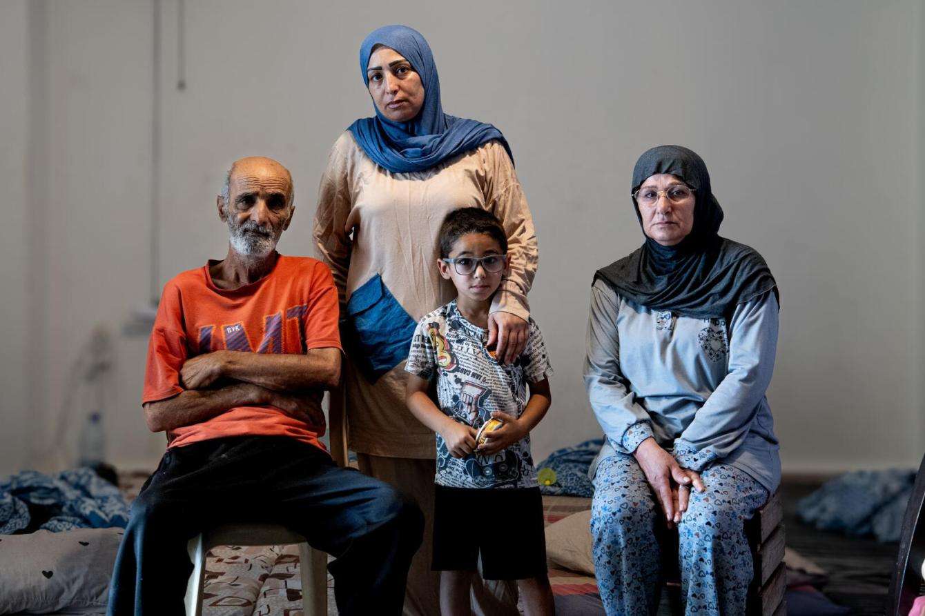 A displaced family in Lebanon.