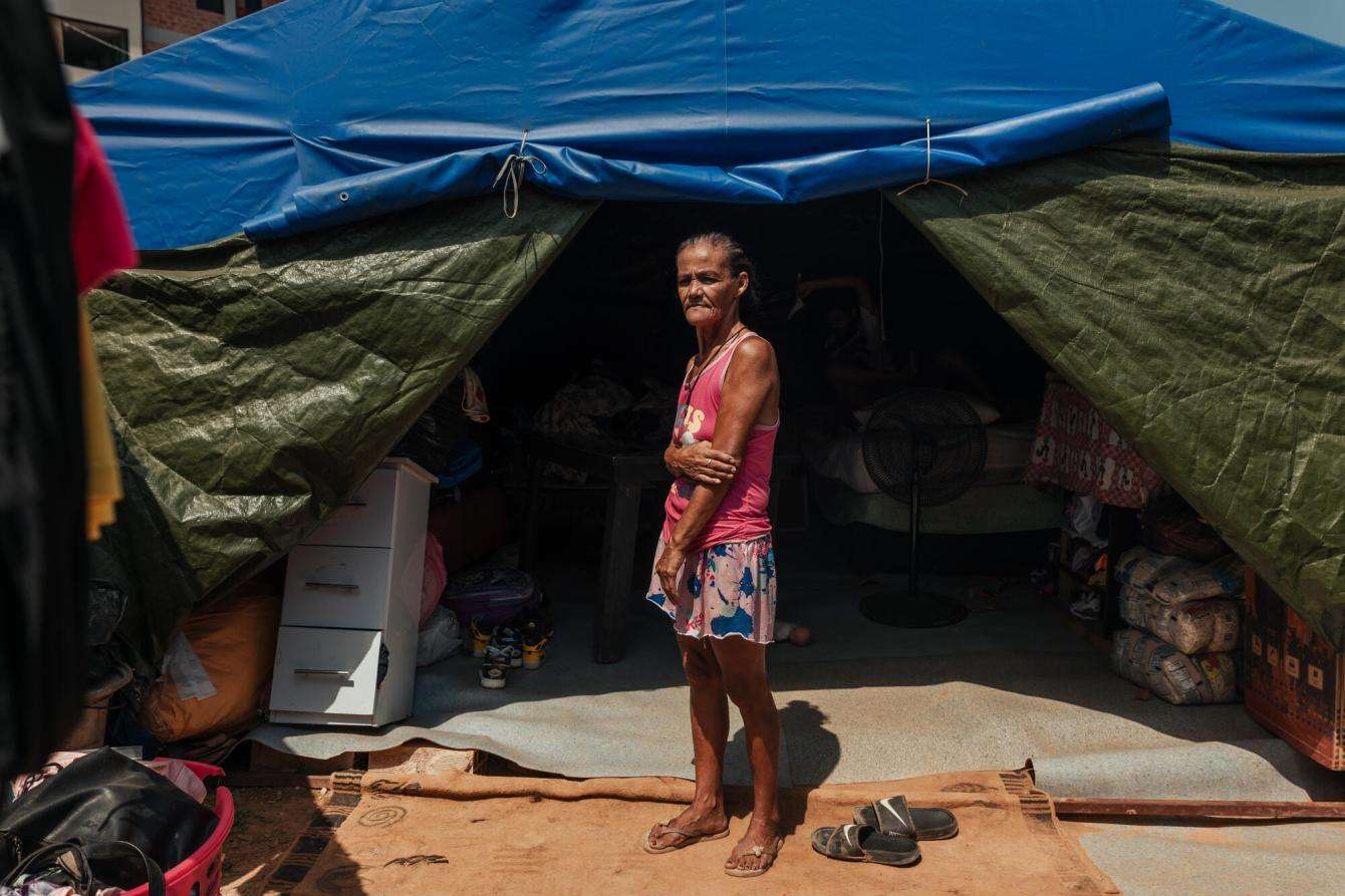 A displaced woman in Venezuela.