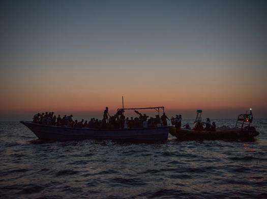 shipwreck at dusk in the mediterranean
