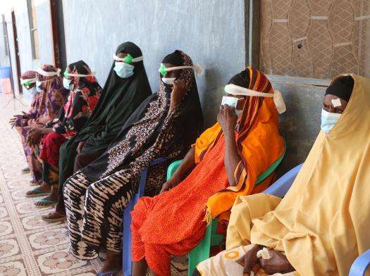 A group of patients in the waiting line for eye operation in Hudur town, Bakool region.