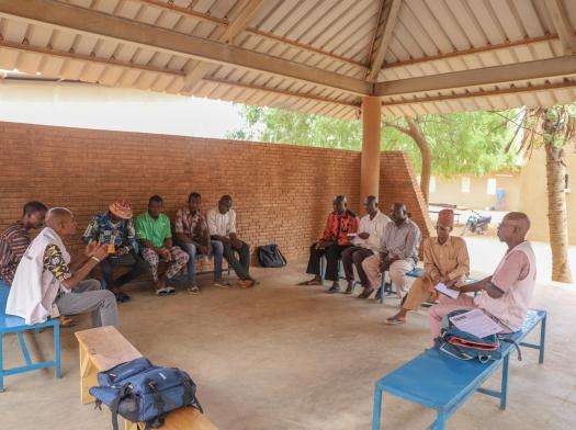 Community leaders meeting in Djibo