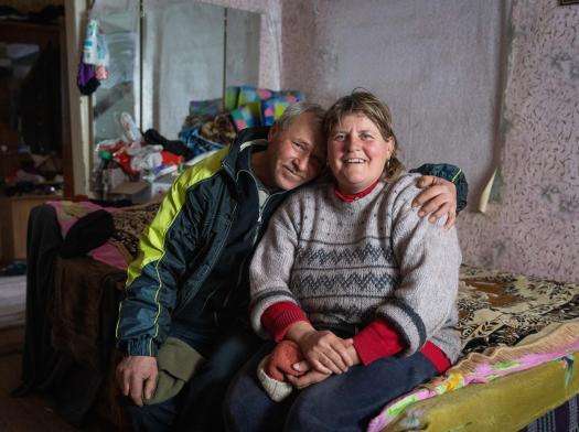 Two patients of a mobile clinic in Pervomaiske village, Mykolaiv Oblast, Ukraine.