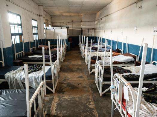 Empty hospital beds in Drodro hospital, Ituri Province, Democratic Republic of Congo (DRC)