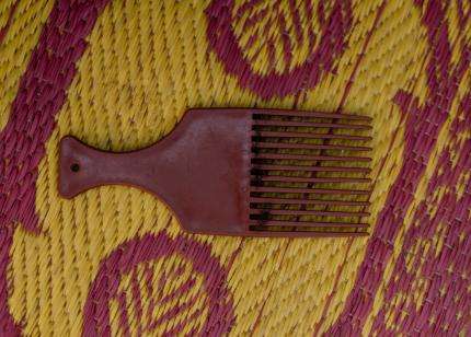 A hair comb used to braid women's hair in a camp in Nigeria.