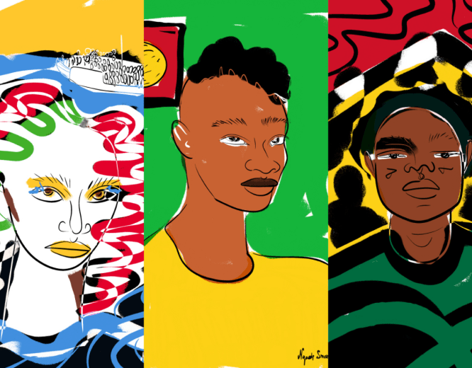Humans in transit illustrations