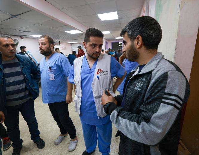 MSF's Dr. Sohaib Safi at Al-Aqsa Hospital on November 29, 2023.