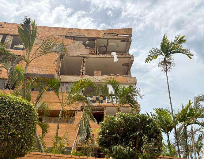 Earthquake destruction in La Guaira, Venezuela.
