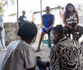 A peer support session for people who have had abortions in Beira, Mozambique.