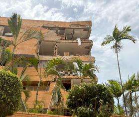 Earthquake destruction in La Guaira, Venezuela.