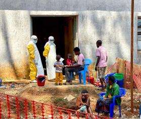 Patients arrive to be treated for Ebola in DR Congo. 