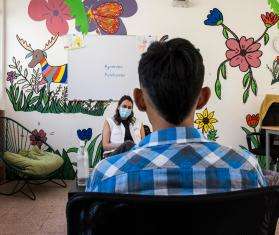 A man has a mental health consultation in Mexico. 