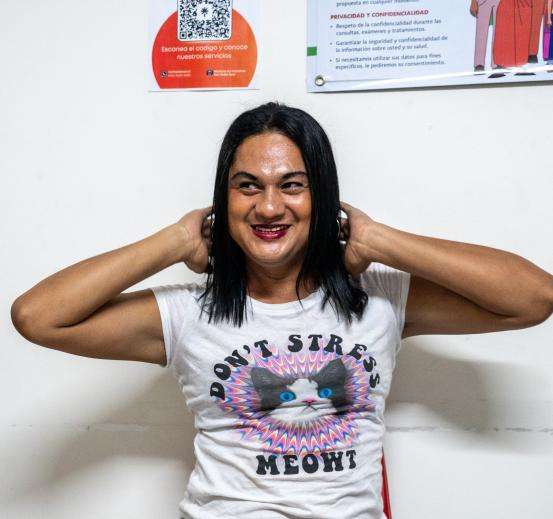 A trans woman patient at MSF's clinic in Honduras.
