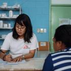 MSF pharmacist Jasmine Vicentillo working with Kiribati Central Pharmacy